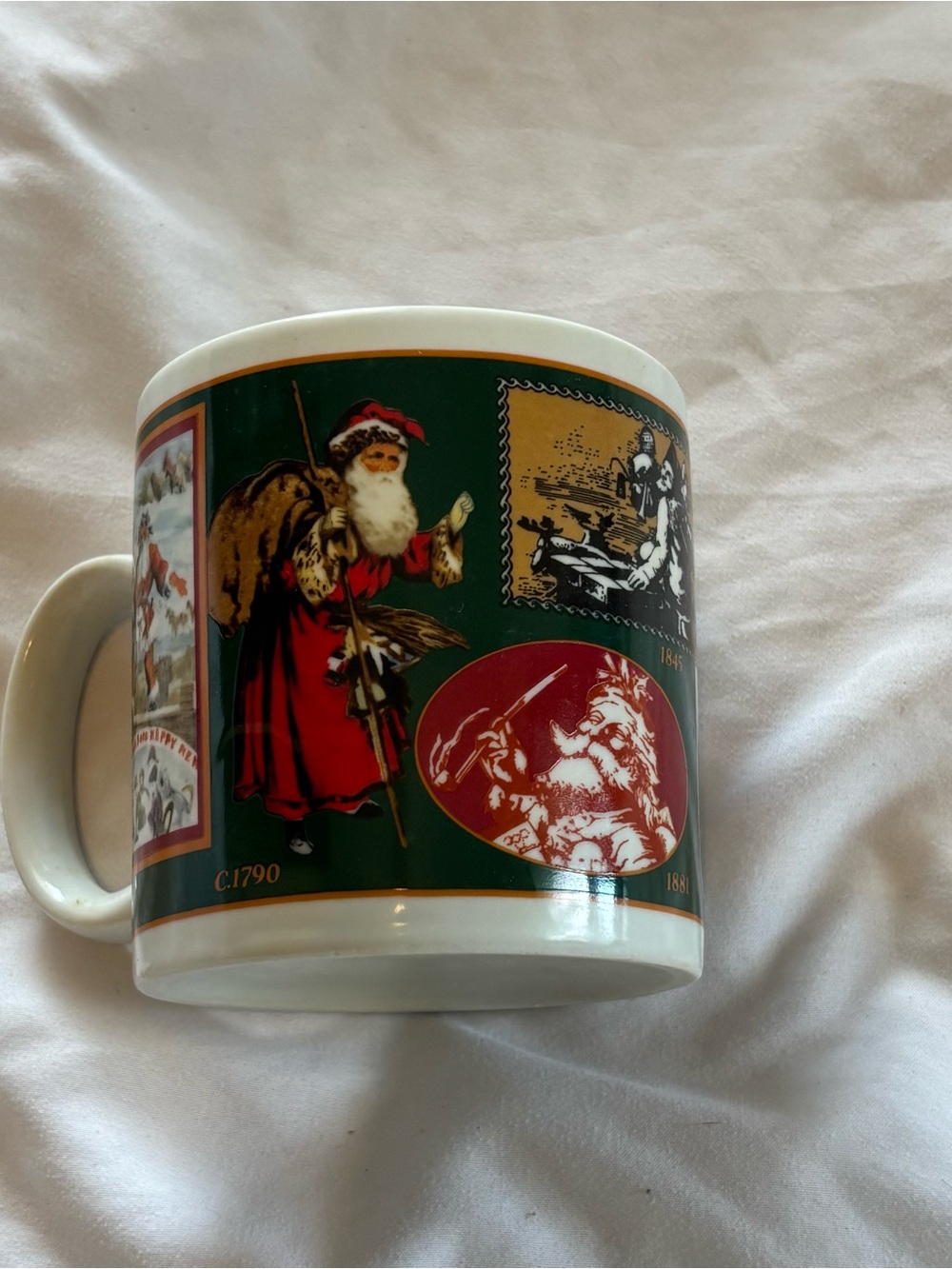 Vintage Avon “Santa Through the Ages” Collage Holiday Mug